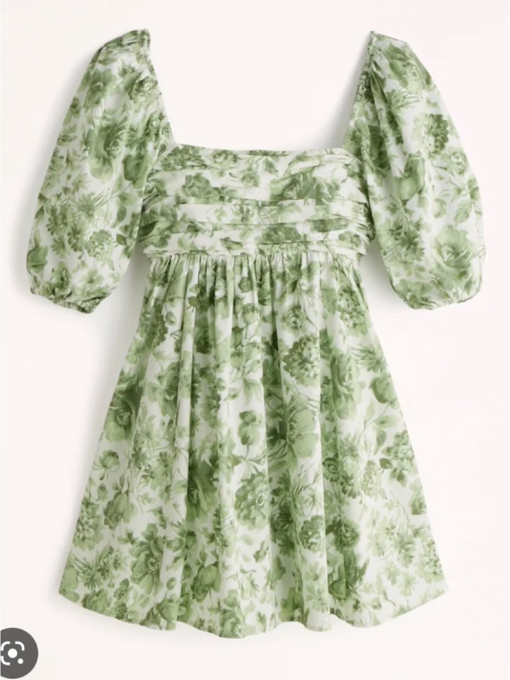 Abercrombie & Fitch Emerson Mini White and Green Floral Dress